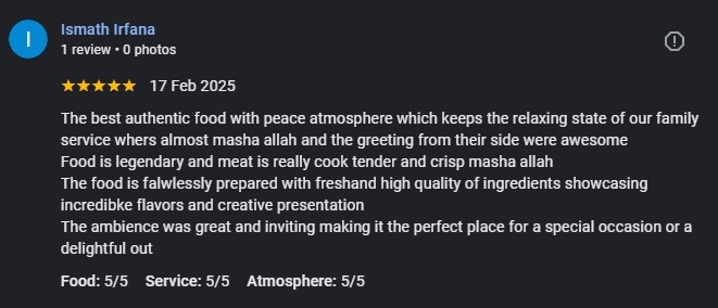 Kapitan Tandoori House main outlet